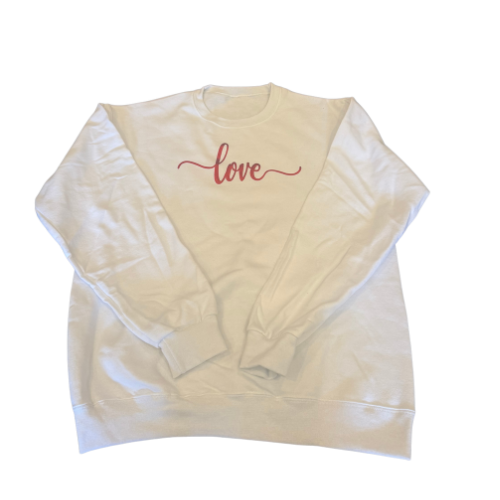 Metallic Puff Love Sweatshirt