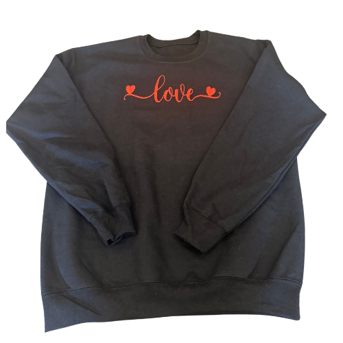 Metallic Puff Love Sweatshirt